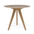 Manutti Torsa Table ø100cm M 90h Hauteur: 90cm Teak natural Céramique Travertin 12mm (5K54) 