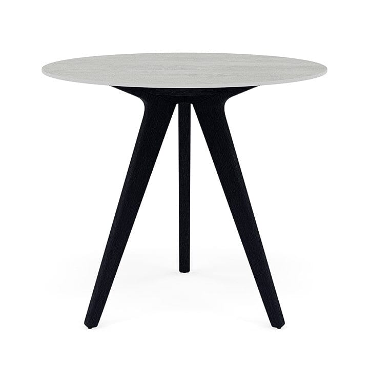Manutti Torsa Table ø100cm M 90h Hauteur: 90cm Teak nero Céramique Concrete 12mm (5K68) 