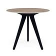 Manutti Torsa Table ø100cm M 90h Hauteur: 90cm Teak nero Céramique Travertin 12mm (5K54) 