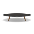 Manutti Torsa Table ø125cm A 25h Hauteur: 25cm Teak natural Céramique Basalt Black 12mm (5K67) 