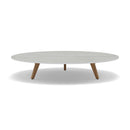 Manutti Torsa Table ø125cm A 25h Hauteur: 25cm Teak natural Céramique Concrete 12mm (5K68) 