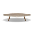 Manutti Torsa Table ø125cm A 25h Hauteur: 25cm Teak natural Céramique Travertin 12mm (5K54) 