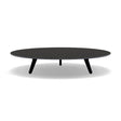 Manutti Torsa Table ø125cm A 25h Hauteur: 25cm Teak nero Céramique Basalt Black 12mm (5K67) 
