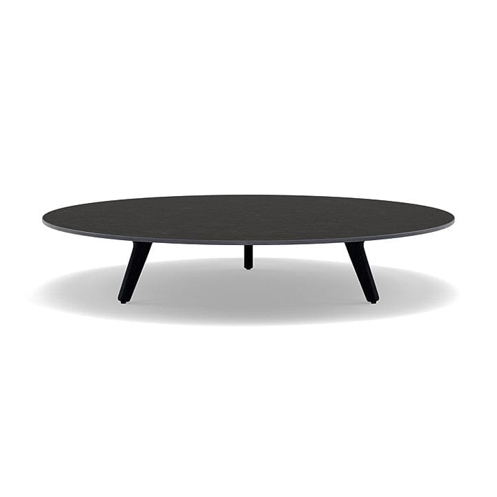 Manutti Torsa Table ø125cm A 25h Hauteur: 25cm Teak nero Céramique Basalt Black 12mm (5K67) 