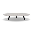 Manutti Torsa Table ø125cm A 25h Hauteur: 25cm Teak nero Céramique Fossil 12mm (5K53) 