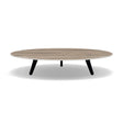 Manutti Torsa Table ø125cm A 25h Hauteur: 25cm Teak nero Céramique Travertin 12mm (5K54) 