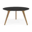 Manutti Torsa Table ø125cm D 75h Hauteur: 75cm Teak natural Céramique Basalt Black 12mm (5K67) 
