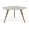 Manutti Torsa Table ø125cm D 75h Hauteur: 75cm Teak natural Céramique Concrete 12mm (5K68) 
