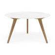 Manutti Torsa Table ø125cm D 75h Hauteur: 75cm Teak natural Céramique Marble White 12mm (5K58) 