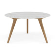 Manutti Torsa Table ø125cm D 75h Hauteur: 75cm Teak natural Céramique Perla 12mm (5K66) 