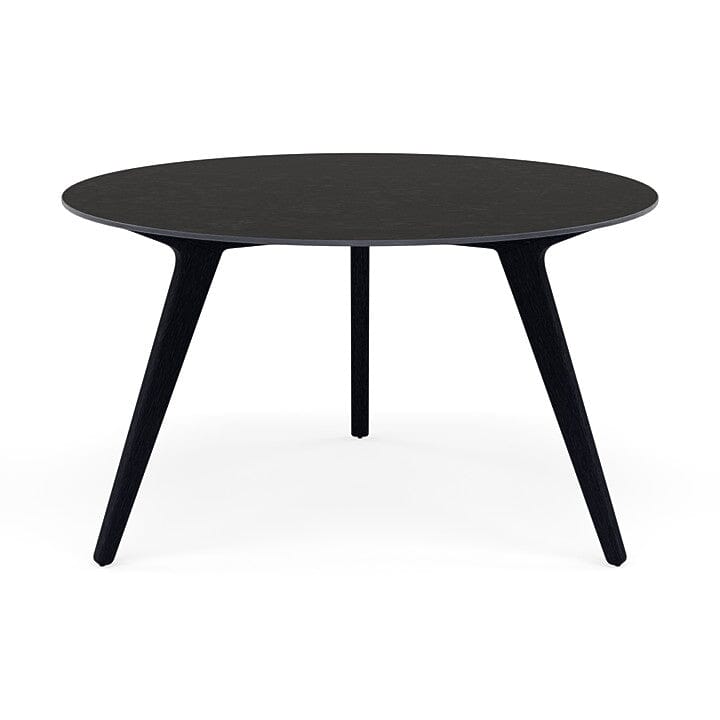 Manutti Torsa Table ø125cm D 75h Hauteur: 75cm Teak nero Céramique Basalt Black 12mm (5K67) 