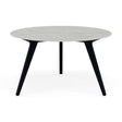 Manutti Torsa Table ø125cm D 75h Hauteur: 75cm Teak nero Céramique Concrete 12mm (5K68) 