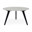 Manutti Torsa Table ø125cm D 75h Hauteur: 75cm Teak nero Céramique Concrete 12mm (5K68) 