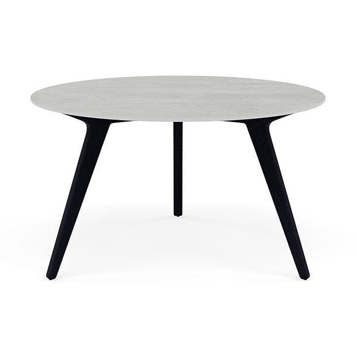 Manutti Torsa Table ø125cm D 75h Hauteur: 75cm Teak nero Céramique Concrete 12mm (5K68) 