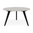 Manutti Torsa Table ø125cm D 75h Hauteur: 75cm Teak nero Céramique Fossil 12mm (5K53) 