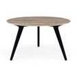 Manutti Torsa Table ø125cm D 75h Hauteur: 75cm Teak nero Céramique Travertin 12mm (5K54) 
