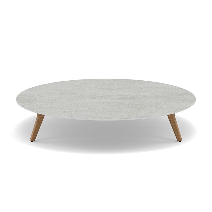 Manutti Torsa Table ø148cm A 30h Hauteur: 30cm Teak natural Céramique Concrete 12mm (5K68) 