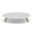 Manutti Torsa Table ø148cm A 30h Hauteur: 30cm Teak natural Céramique Perla 12mm (5K66) 