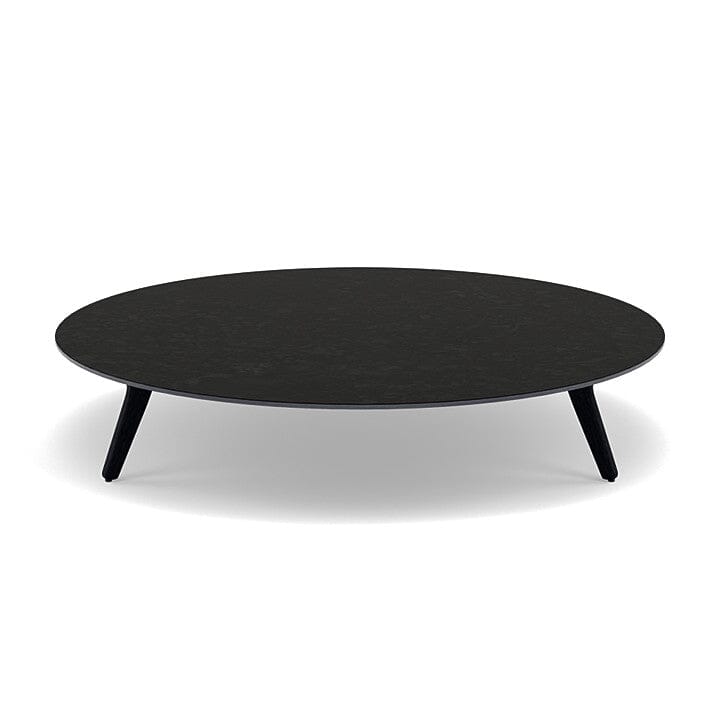 Manutti Torsa Table ø148cm A 30h Hauteur: 30cm Teak nero Céramique Basalt Black 12mm (5K67) 