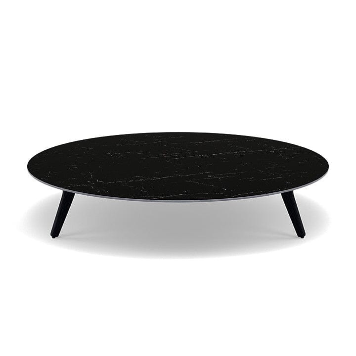 Manutti Torsa Table ø148cm A 30h Hauteur: 30cm Teak nero Céramique Marble Black 12mm (5K59) 