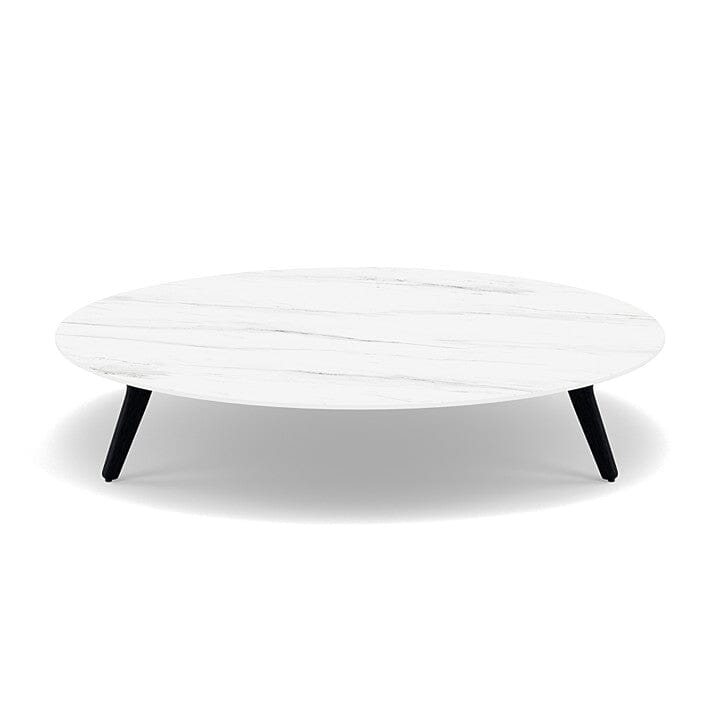 Manutti Torsa Table ø148cm A 30h Hauteur: 30cm Teak nero Céramique Marble White 12mm (5K58) 