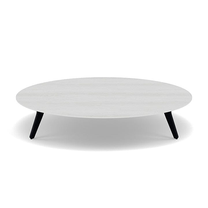 Manutti Torsa Table ø148cm A 30h Hauteur: 30cm Teak nero Céramique Perla 12mm (5K66) 