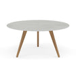 Manutti Torsa Table ø148cm D 75h Hauteur: 75cm Teak natural Céramique Concrete 12mm (5K68) 