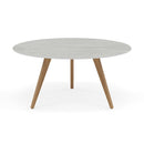 Manutti Torsa Table ø148cm D 75h Hauteur: 75cm Teak natural Céramique Concrete 12mm (5K68) 