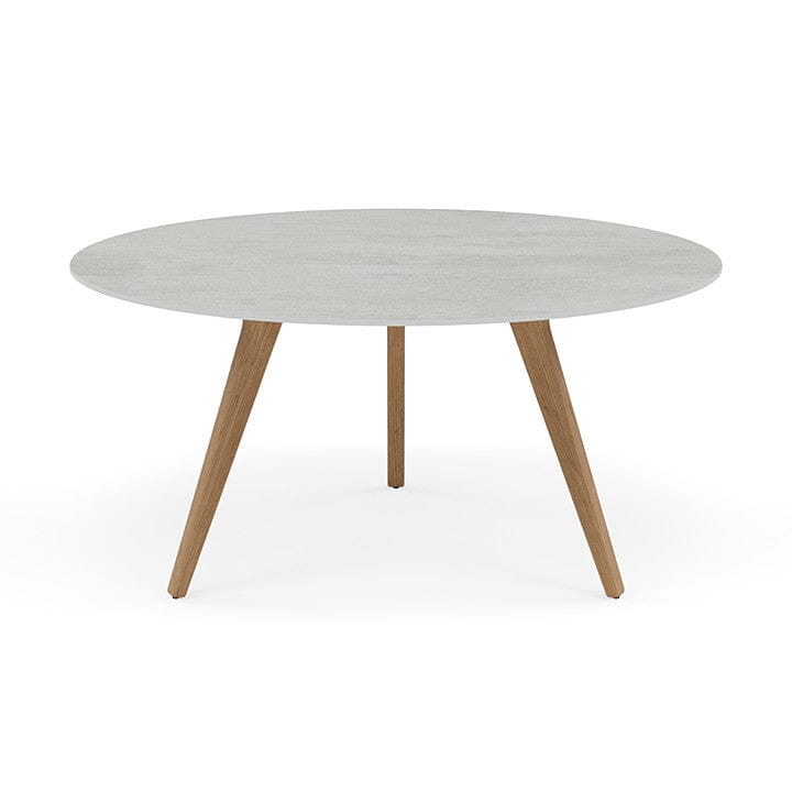 Manutti Torsa Table ø148cm D 75h Hauteur: 75cm Teak natural Céramique Concrete 12mm (5K68) 