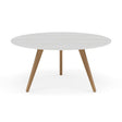 Manutti Torsa Table ø148cm D 75h Hauteur: 75cm Teak natural Céramique Perla 12mm (5K66) 