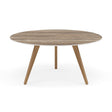 Manutti Torsa Table ø148cm D 75h Hauteur: 75cm Teak natural Céramique Travertin 12mm (5K54) 