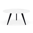 Manutti Torsa Table ø148cm D 75h Hauteur: 75cm Teak nero Céramique Marble White 12mm (5K58) 