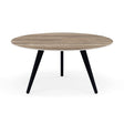 Manutti Torsa Table ø148cm D 75h Hauteur: 75cm Teak nero Céramique Travertin 12mm (5K54) 