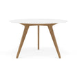 Manutti Torsa Table ø148cm M 90h Hauteur: 90cm Teak natural Céramique Marble White 12mm (5K58) 
