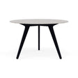 Manutti Torsa Table ø148cm M 90h Hauteur: 90cm Teak nero Céramique Fossil 12mm (5K53) 