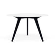 Manutti Torsa Table ø148cm M 90h Hauteur: 90cm Teak nero Céramique Marble White 12mm (5K58) 