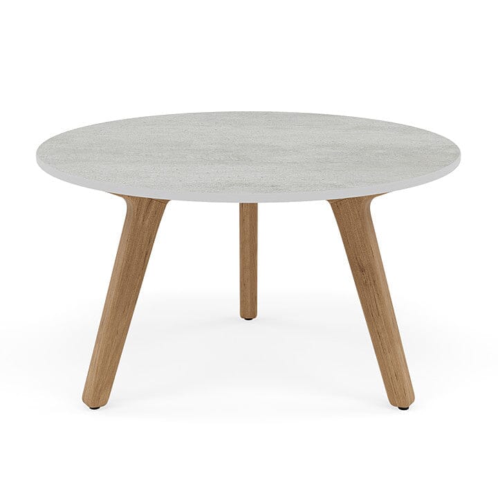 Manutti Torsa Table ø60cm S 35h Hauteur: 35cm Teak natural Céramique Concrete 12mm (5K68) 