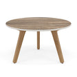 Manutti Torsa Table ø60cm S 35h Hauteur: 35cm Teak natural Céramique Travertin 12mm (5K54) 