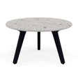 Manutti Torsa Table ø60cm S 35h Hauteur: 35cm Teak nero Céramique Fossil 12mm (5K53) 