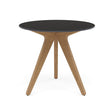 Manutti Torsa Table ø80cm D 75h Hauteur: 75cm Teak natural Céramique Basalt Black 12mm (5K67) 