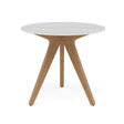 Manutti Torsa Table ø80cm D 75h Hauteur: 75cm Teak natural Céramique Marble White 12mm (5K58) 