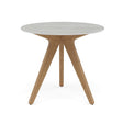 Manutti Torsa Table ø80cm D 75h Hauteur: 75cm Teak natural Céramique Perla 12mm (5K66) 