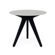 Manutti Torsa Table ø80cm D 75h Hauteur: 75cm Teak nero Céramique Concrete 12mm (5K68) 