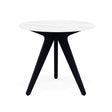 Manutti Torsa Table ø80cm D 75h Hauteur: 75cm Teak nero Céramique Marble White 12mm (5K58) 