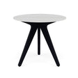 Manutti Torsa Table ø80cm D 75h Hauteur: 75cm Teak nero Céramique Perla 12mm (5K66) 