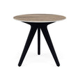 Manutti Torsa Table ø80cm D 75h Hauteur: 75cm Teak nero Céramique Travertin 12mm (5K54) 