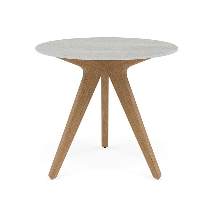 Manutti Torsa Table ø80cm M 90h Hauteur: 90cm Teak natural Céramique Concrete 12mm (5K68) 