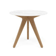 Manutti Torsa Table ø80cm M 90h Hauteur: 90cm Teak natural Céramique Marble White 12mm (5K58) 