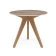 Manutti Torsa Table ø80cm M 90h Hauteur: 90cm Teak natural Céramique Travertin 12mm (5K54) 