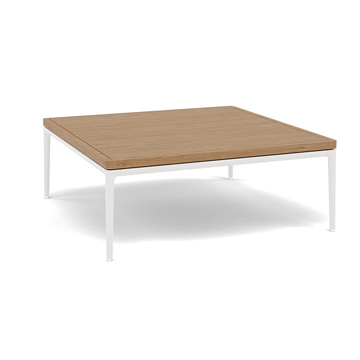 Manutti Zendo Sense Outdoor Coffee Table 96x96cm H:35cm White AF08 Teak Slates 2H43 